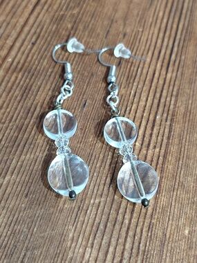 *5 For $20***Clear Beaded Long Dangle Earrings / Handmade Ladies Earrings